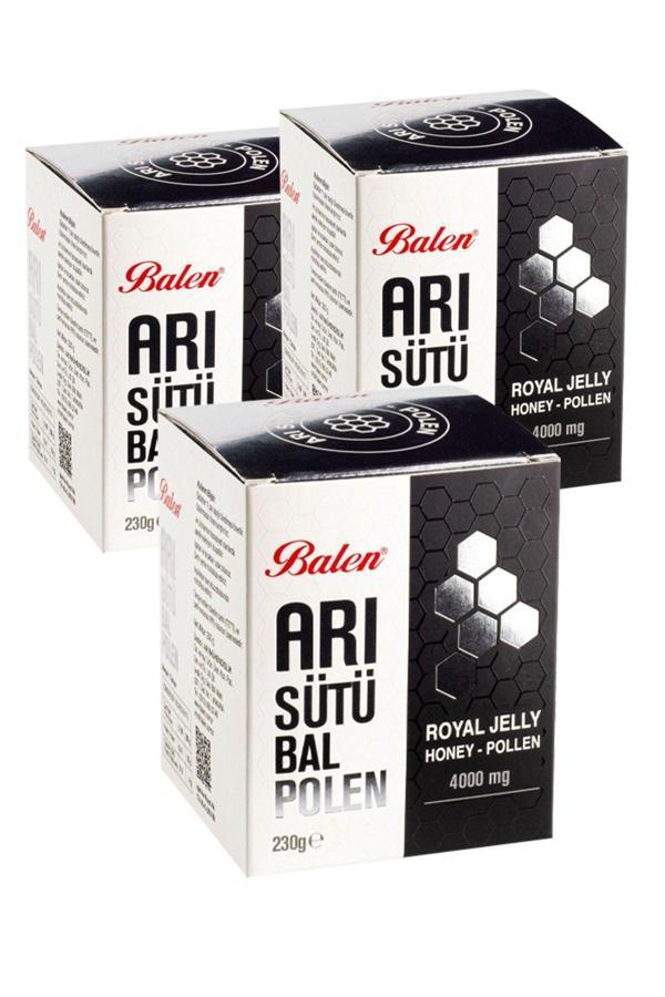 Balen 3 Kutu Arı Sütü Bal Polen 4000 Mg 230 Gr - Image 1