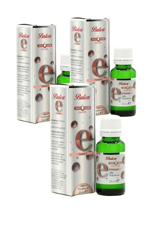 Balen 3 Kutu E Vitamini 20 Ml. Saç Ve Cilt Bakım Yağı Vitamin E 3 Adet 20 Cc. E Vitamini - Image 1