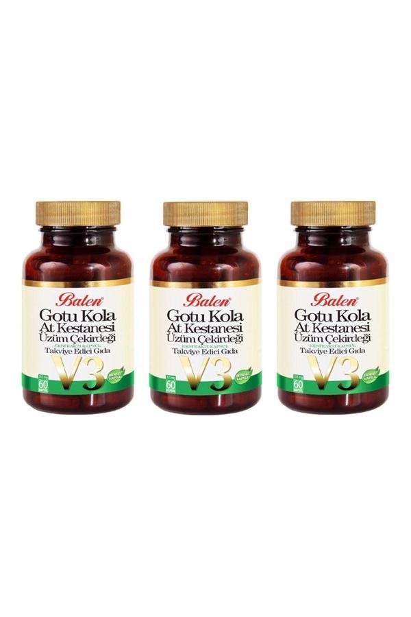 Balen Gotu Kola-At Kestanesi-Üzüm Çekirdeği 60 Kapsül 3 Adet - Image 1