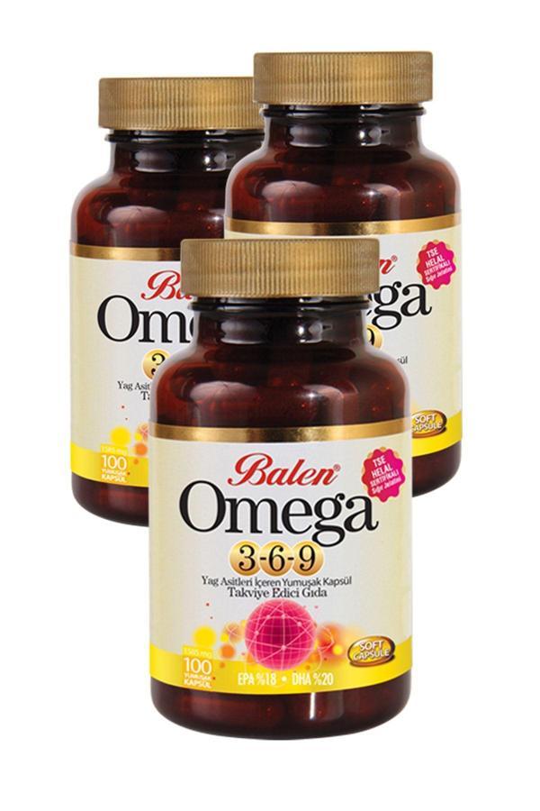 Balen 3 Kutu Omega 3 6 9 Kapsül 1585 Mg X 100 Yumuşak Kapsül Balık Yağı - Image 1
