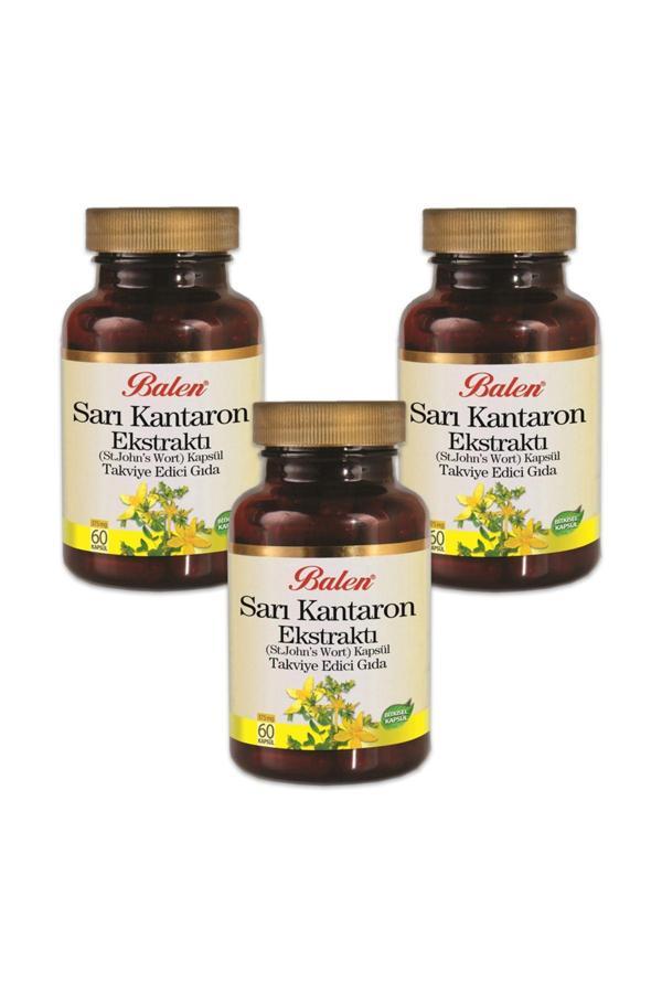 Balen 3 Kutu Sarı Kantaron Ekstraktı Kapsül St. John'S Wort 375Mg X 60 Kapsül Sarı Kantoron - Image 1