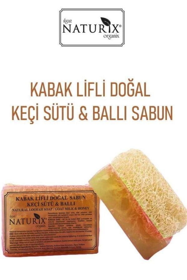 Naturix Doğal Kabak Lifli Keçi Sütü & Ballı Sabun Peeling Etkili Natural Goat Milk Soa - Image 1