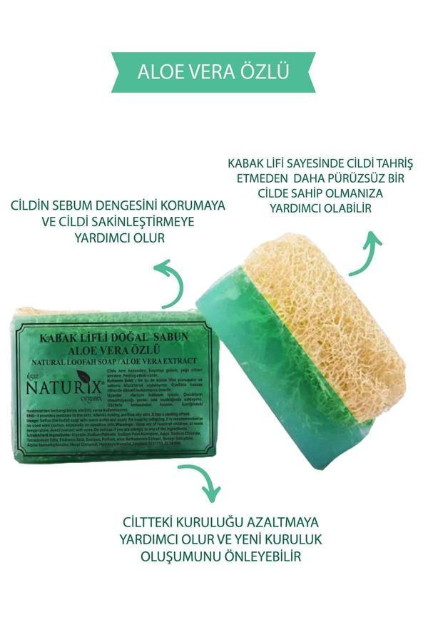 Naturix Kabak Lifli Aloe Vera Özlü Sabun 130Gr | Kuru Ciltler Için Nemlendirici, Kurutucu Sabun - Image 1