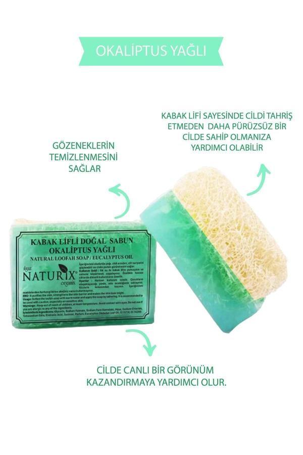 Naturix Kabak Lifli Okaliptus Yağlı Sabun 130 Gr | Nemlendirici, Peeling Etkili Ve Arındırıcı Sabun - Image 1