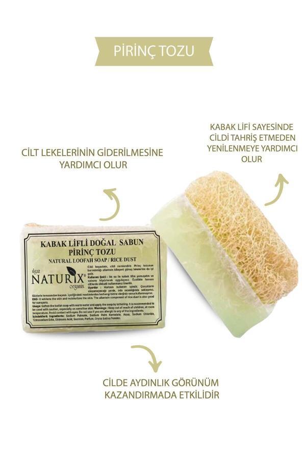 Naturix Kabak Lifli Pirinç Tozu Sabun 130 Gr | Cilt Beyazlatıcı Ve Peeling Etkili Sabun - Image 1