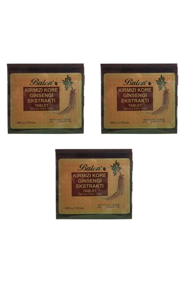 Balen Tahta Kutu Kırmızı Kore Ginseng 600 Mg 120 Tablet 3 Adet - Image 1