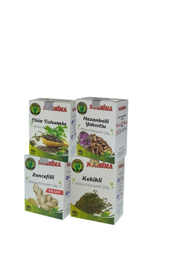 Nursima Zencefilli Bitki Çayı Seti 4 Adet X 40 Lı - Image 1
