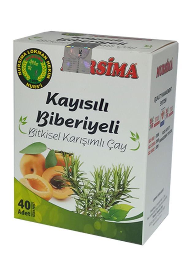 Nursima Kayısı Biberiyeli Bitkisel Karışımlı Çay 40 'Lı Süzen Poşet - Image 1