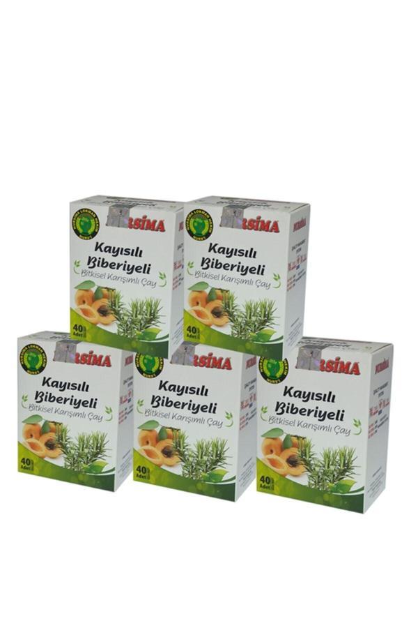 Nursima Kayısılı Biberiyeli 40 'Lı Süzen Poşet 5 'Li Set (5 Adet X 40 Süzen Poşet) - Image 1