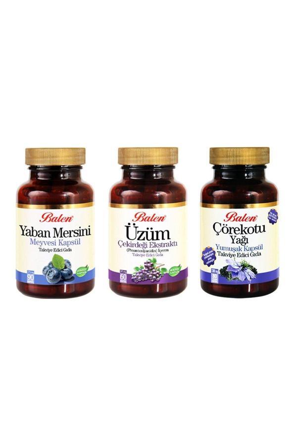 Balen Üzüm Çekirdeği Yaban Mersini Çörekotu Yağı Kapsülü - Image 1
