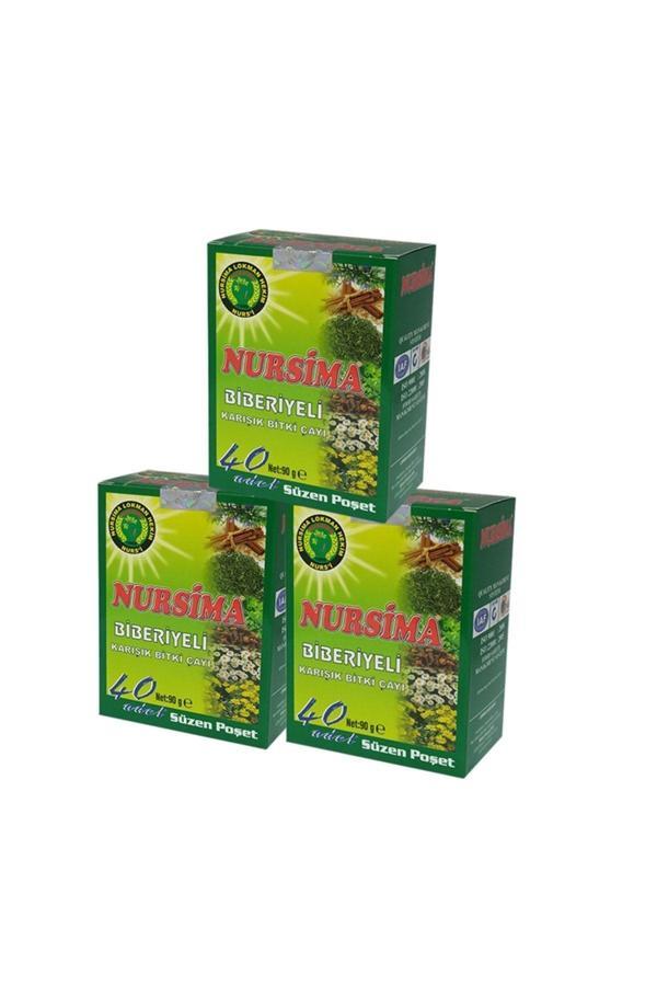 Nursima Biberiye Çaylı Bitki Çayı Seti 3 Adet X 40 Lı - Image 1
