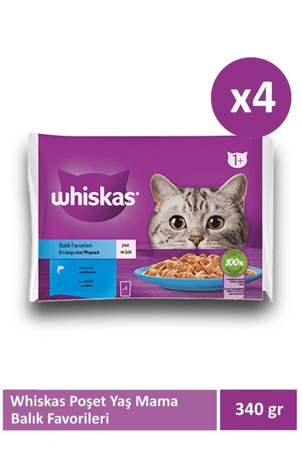 Whiskas Balık Favorileri Poşet Yaş Mama X 4 Adet - Image 1