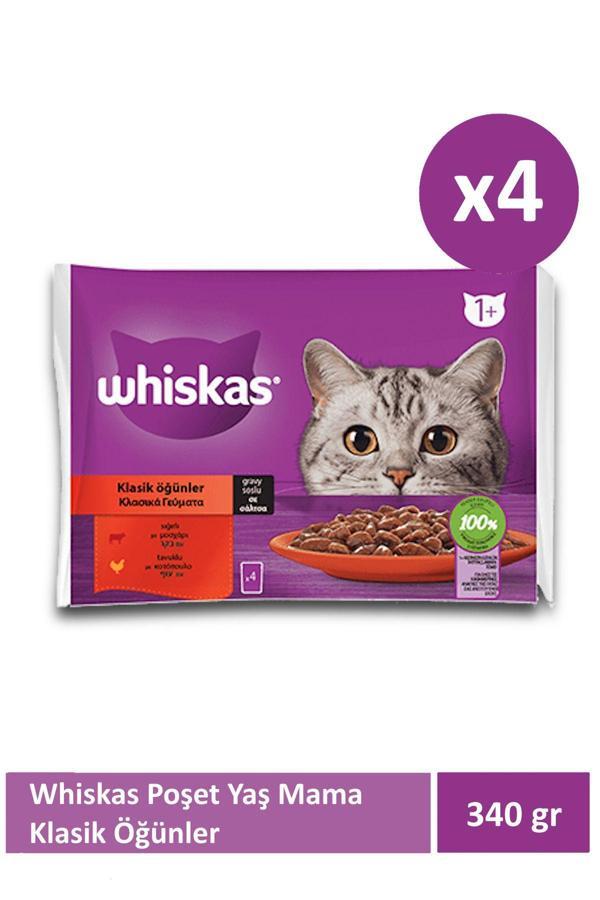 Whiskas Klasik Öğünler Poşet Yaş Mama X 4 Adet - Image 1