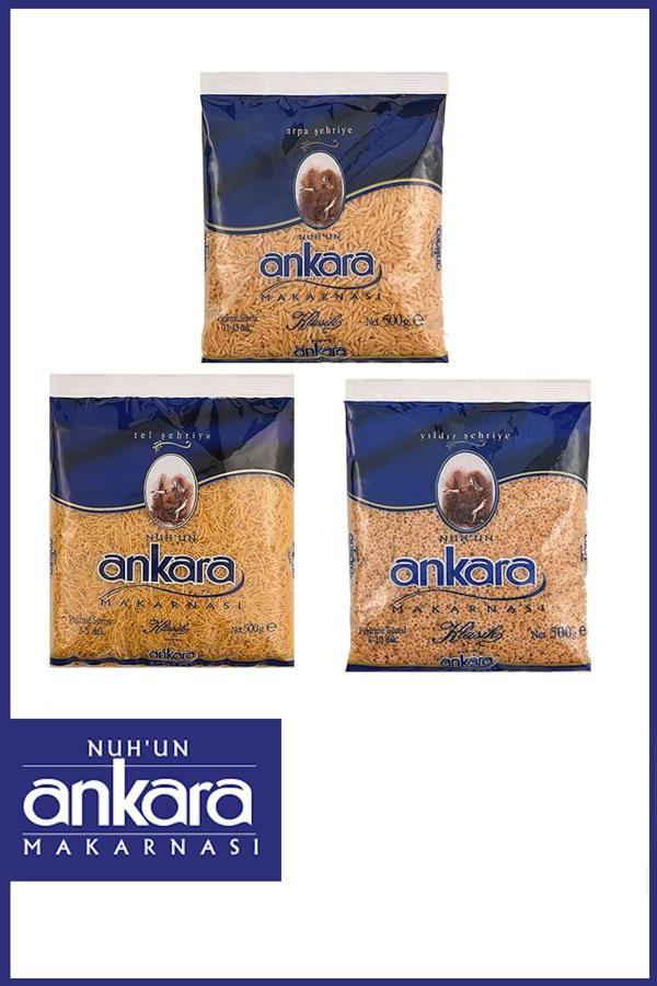 Nuh'Un Ankara Şehriye Sepeti 500 Gr X 3 Adet (Tel Şehriye, Arpa Şehriye, Yıldız Şehriye) - Image 1