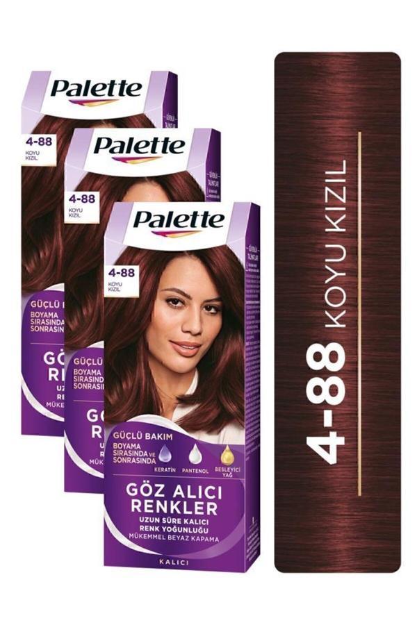 Palette Göz Alıcı Renkler 4-88 Koyu Kızıl X3 Adet - Image 1