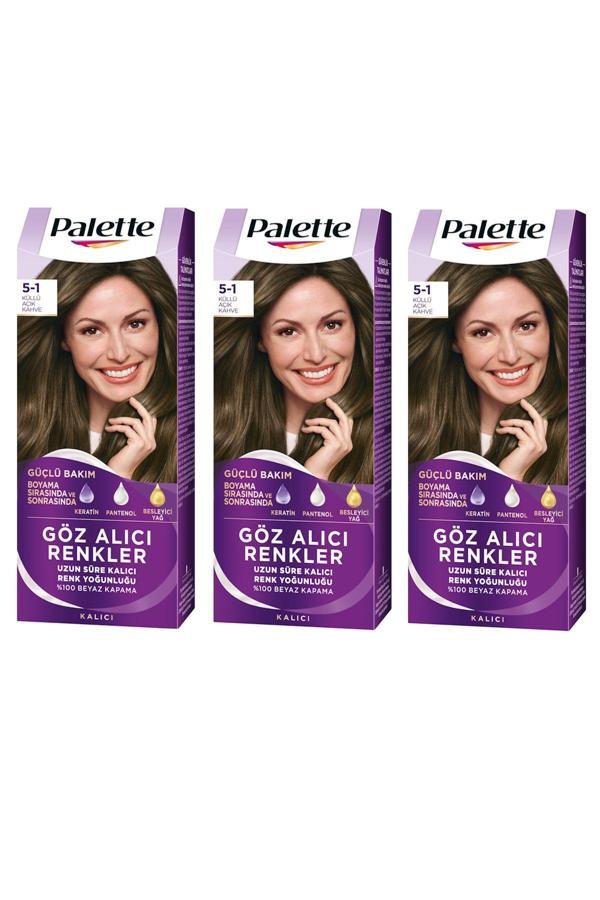 Palette Göz Alıcı Renkler 5-1 Küllü Açık Kahve X 3 Adet - Image 1