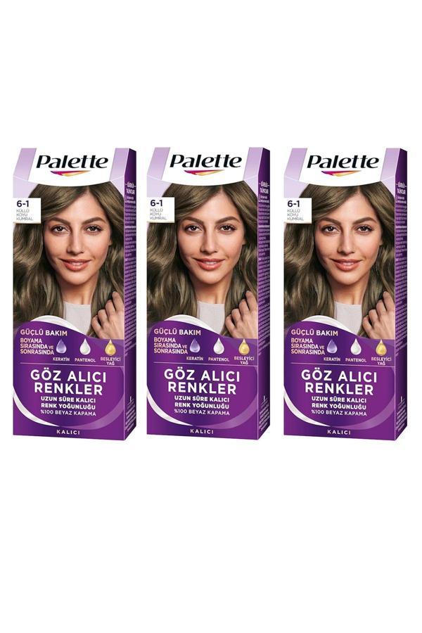 Palette Göz Alıcı Renkler 6-1 Küllü Koyu Kumral X 3 Adet - Image 1