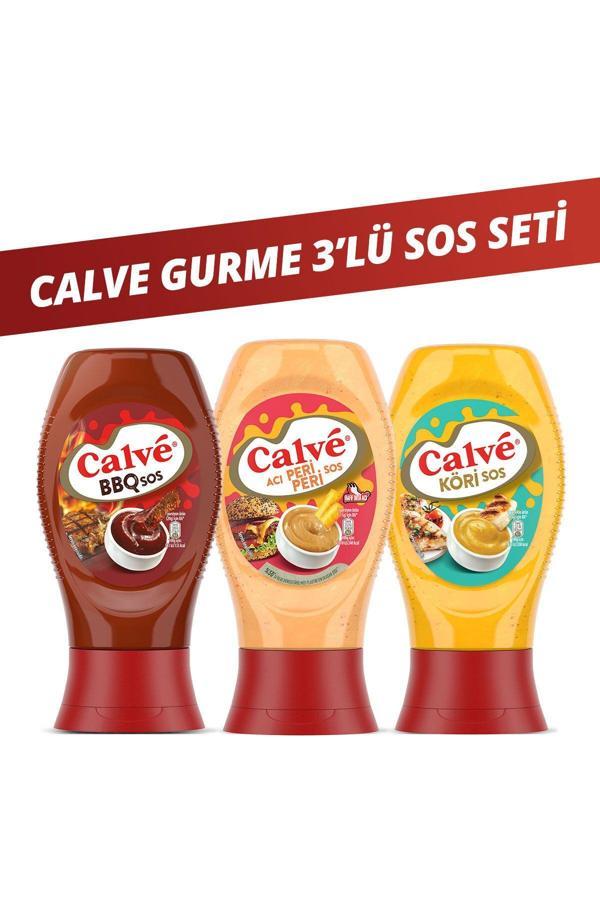 Calve Acı Peri Peri Sos Hafif Orta Acı 245 G Barbekü Sos 290 G Köri Sos 260 G - Image 1