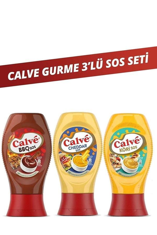 Calve Barbekü Sos 290Gr& Cheddar Sos 240Gr& Köri Sos 260Gr - Image 1