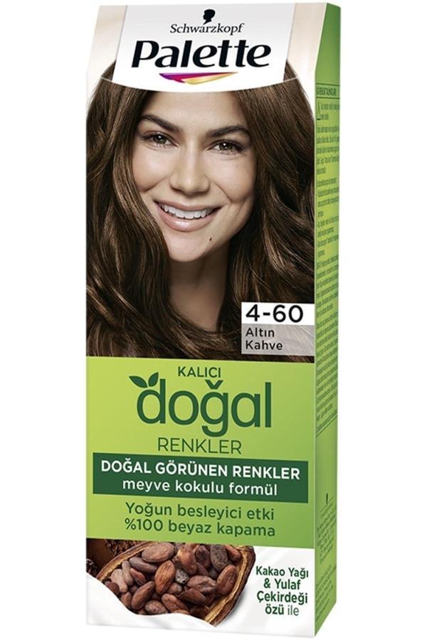 Palette Kalıcı Doğal Renkler Saç Boyası 4-60 Altın Kahve - Image 1