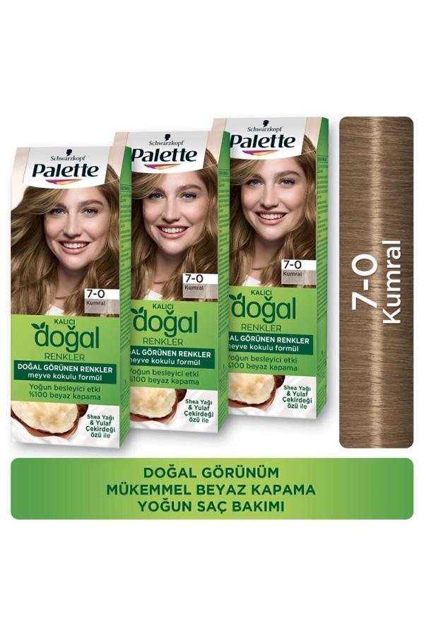 Palette Kalıcı Doğal Renkler Saç Boyası 7-0 Kumral X 3 Adet - Image 1