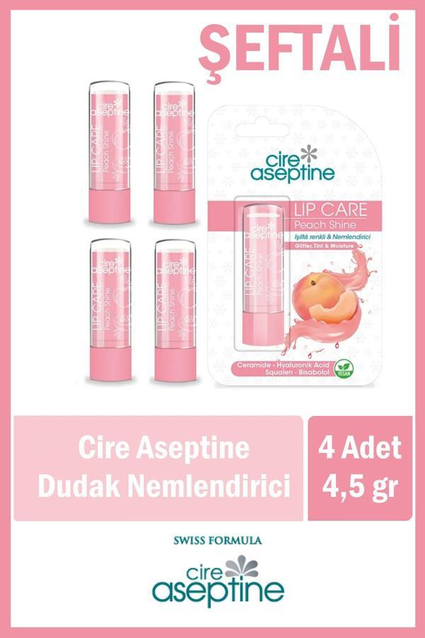 Cıre Aseptıne Lip Care Peach (Şeftali) Renkli Dudak Nemlendirici 4,5 G X 4 Adet - Image 1