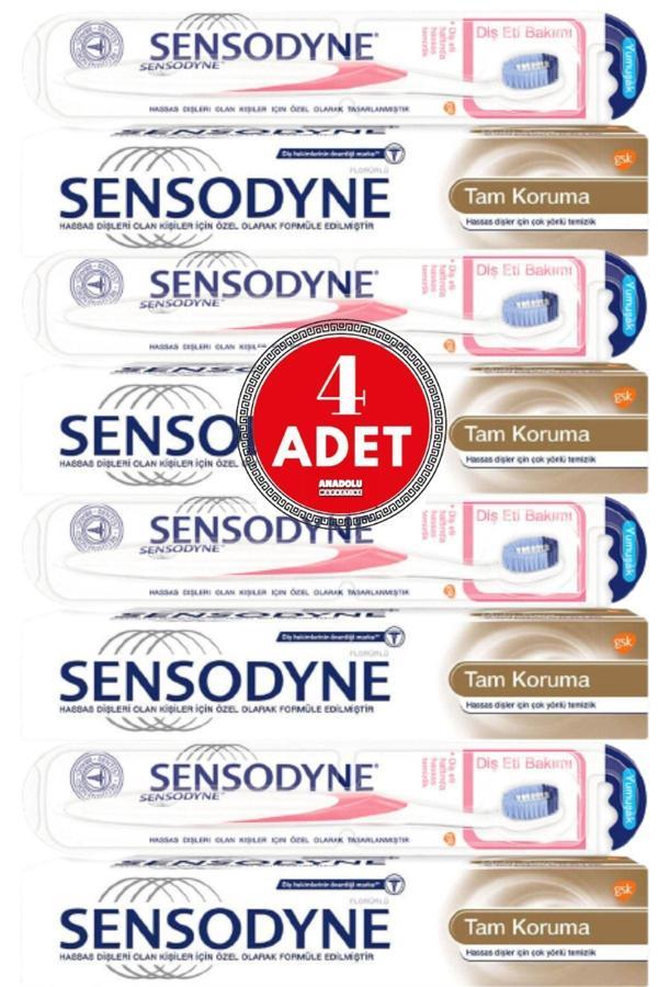 Sensodyne Tam Koruma 75 Ml + Yumuşak Diş Fırçası 4 Adet - Image 1