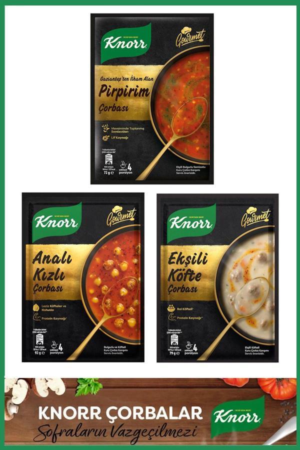 Knorr Gurme Çorba Seti 3'Lü (Pirpirim, Ekşili Köfte, Analı Kızlı) - Image 1