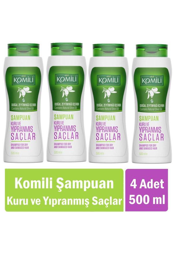 Komili Kuru Ve Yıpranmış Saçlar İçin Vegan Temel Bakım Şampuanı 500 Ml X 4 Adet - Image 1