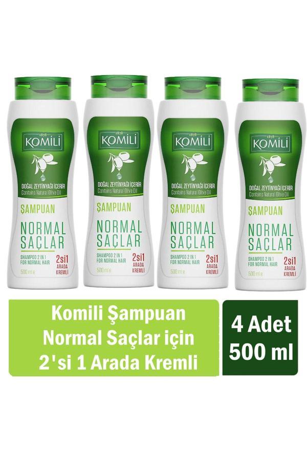 Komili Normal Saçlar İçin 2'Si 1 Arada Kremli Vegan Temel Bakım Şampuanı 500 Ml X 4 Adet - Image 1