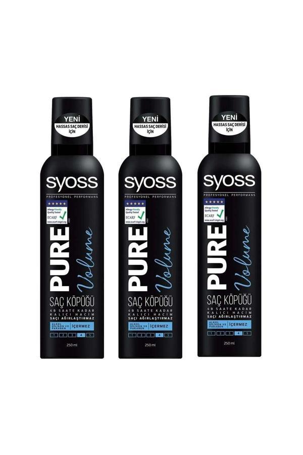 Syoss Pure Volume Saç Köpüğü 250 Ml X 3 Adet - Image 1
