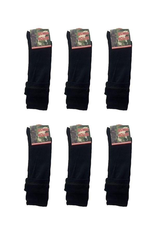 Kordak 6'Lı Kışlık Siyah Havlu Çorap - 4 Mevsimlik Uzun Kışlık Havacı Asker Çorabı - Asker Malzemeleri Standart - Image 1