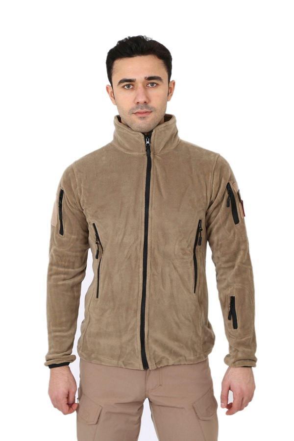 Asker Marketi Bej Taktik Polar Hırka - Askeri Outdoor Polar 2XL - Image 1