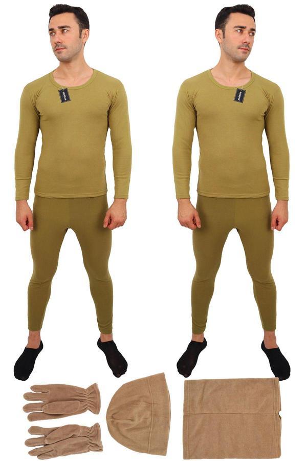 Kordak 2'Li Askeri Termal İçlik Takımı Ve Polar Bere Boyunluk Eldiven Çorap 2XL - Image 1