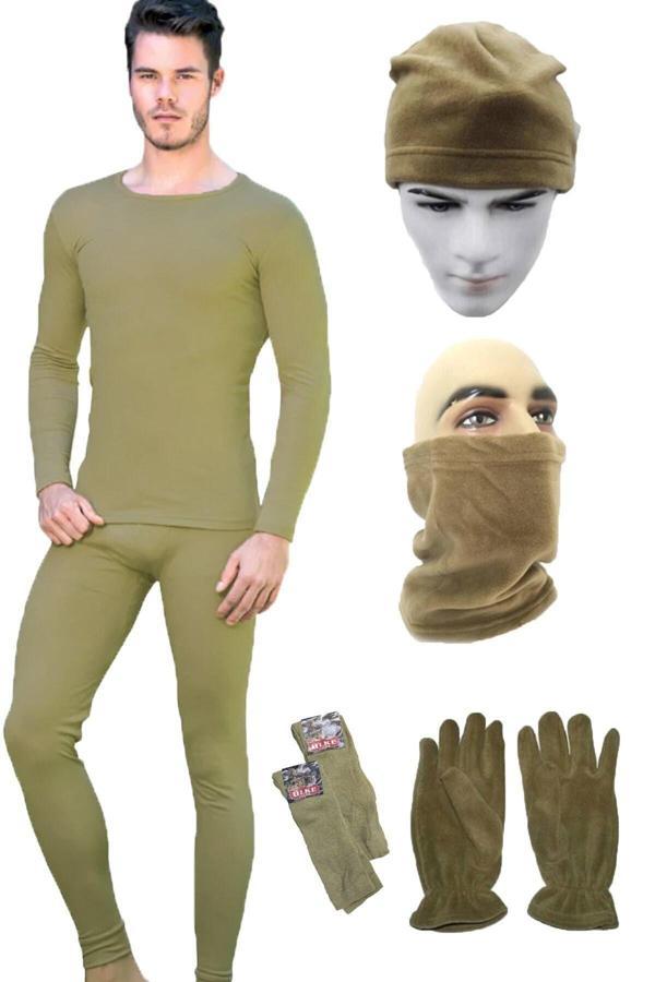 Asker Kolisi Askeri Termal Nano Içlik Takımı - Polar Bere Boyunluk Eldiven Çorap Seti - Asker Malzemeleri 2XL - Image 1