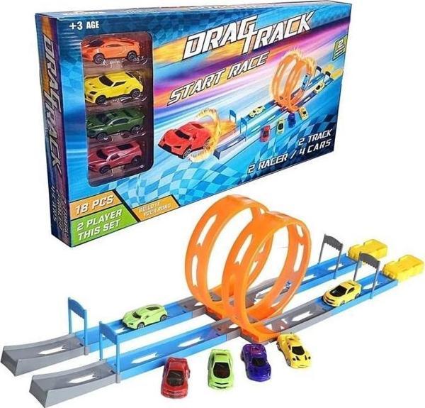 NeUygun Yarış Pisti Fırlatma Rampalı 18 Parça Drag Track Yarış Pisti - Image 1