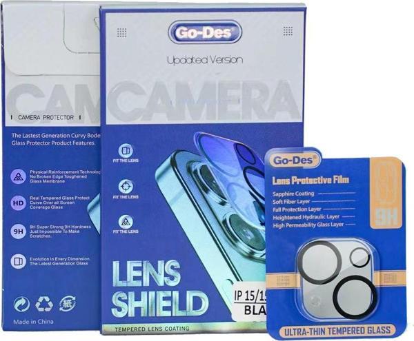Go-Des iPhone 15 Uyumlu Şeffaf Lens Koruyucu Go Des Lens Shield CL-14 Kamera Protector - Image 1