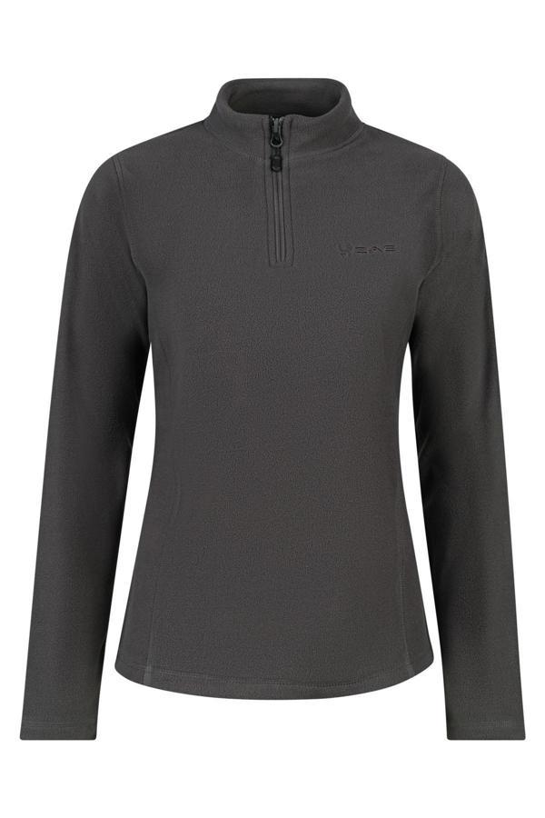 2AS Camila Kadın Yarım Fermuarlı İnce Polar Sweatshirt Antrasit - Image 1