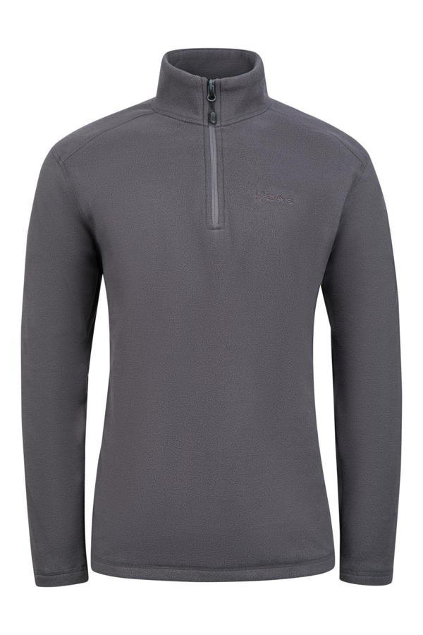 2AS Cedric Erkek Yarım Fermuarlı İnce Polar Sweatshirt Antrasit - Image 1