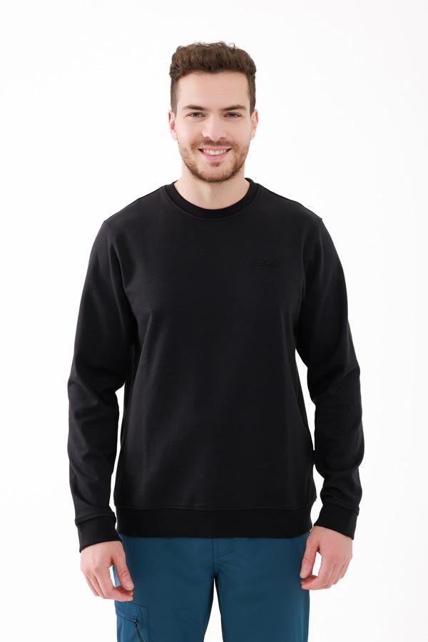 2AS Orlando Erkek İnterlok Sıfır Yaka Sweatshirt Siyah - Image 1