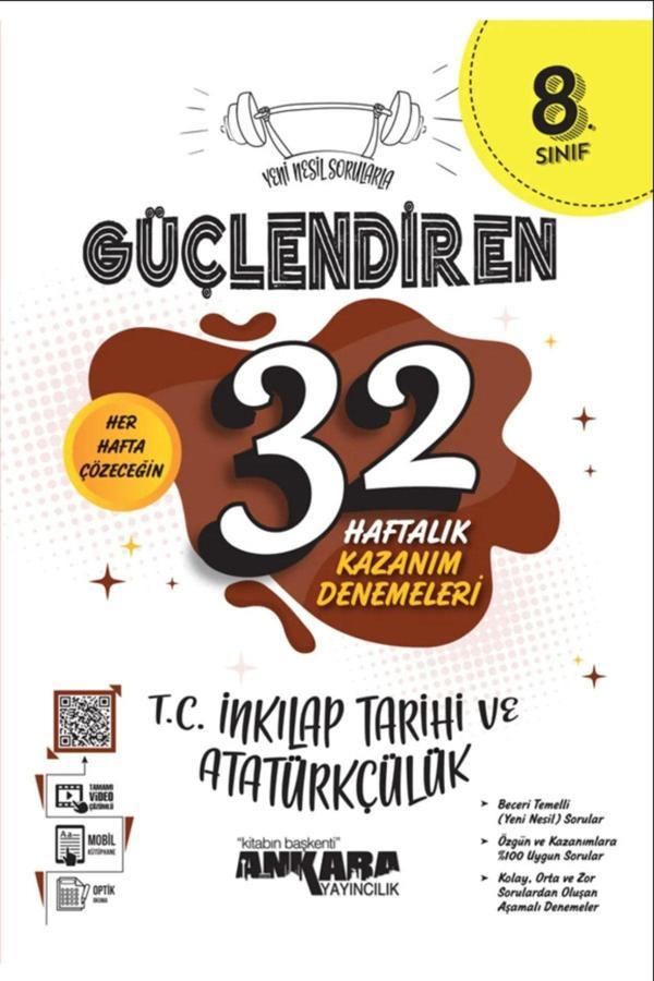 Ankara Yayıncılık 8. Sınıf Lgs Inkılap Tarihi Deneme Güçlendiren 32 Haftalık (Kitapsenin'E Özel Güncel Baskıdır) - Ankara Yayıncılık - Image 1