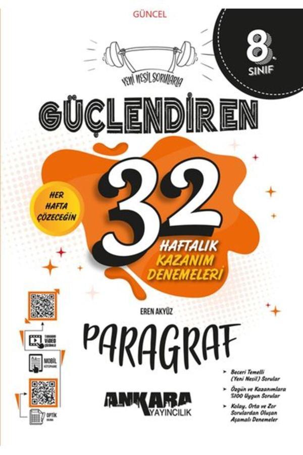 Ankara Yayıncılık 8.Sınıf Paragraf Yeni Nesil Sorularla Güçlendiren 32 Haftalık Kazanım Denemeleri - Ankara Yayıncılık - Image 1