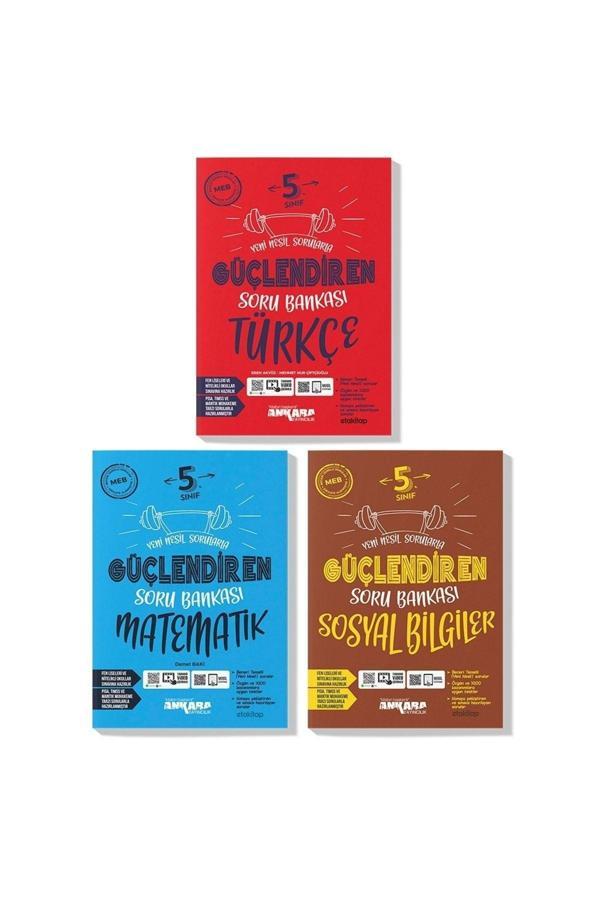 Ankara Yayınları Ankara 5. Sınıf Türkçe Matematik Sosyal Güçlendiren Soru Bankası Seti (3 Kitap) - Ankara Yayıncılık - Image 1
