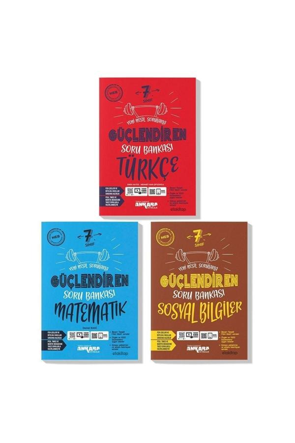 Ankara Yayınları Ankara 7. Sınıf Türkçe Matematik Sosyal Güçlendiren Soru Bankası Seti 2023 (3 Kitap) - Ankara Yayıncılık - Image 1