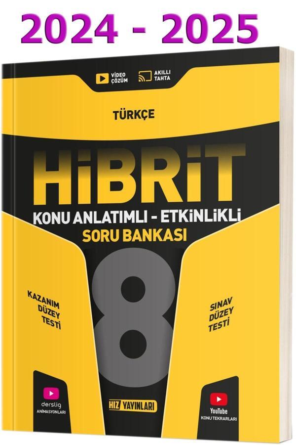Hız Yayınları 8. Sınıf Hız 2024-2025 Lgs Hibrit Türkçe Soru Bankası - Hız Yayınları - Image 1