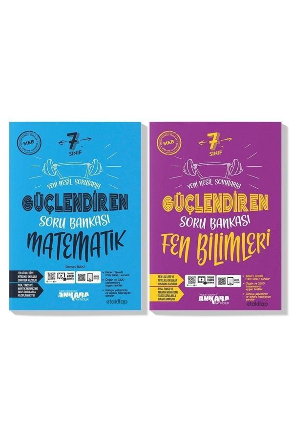 Ankara Yayınları Ankara 7. Sınıf Matematik Fen Güçlendiren Soru Bankası Seti (2 Kitap) - Ankara Yayıncılık - Image 1