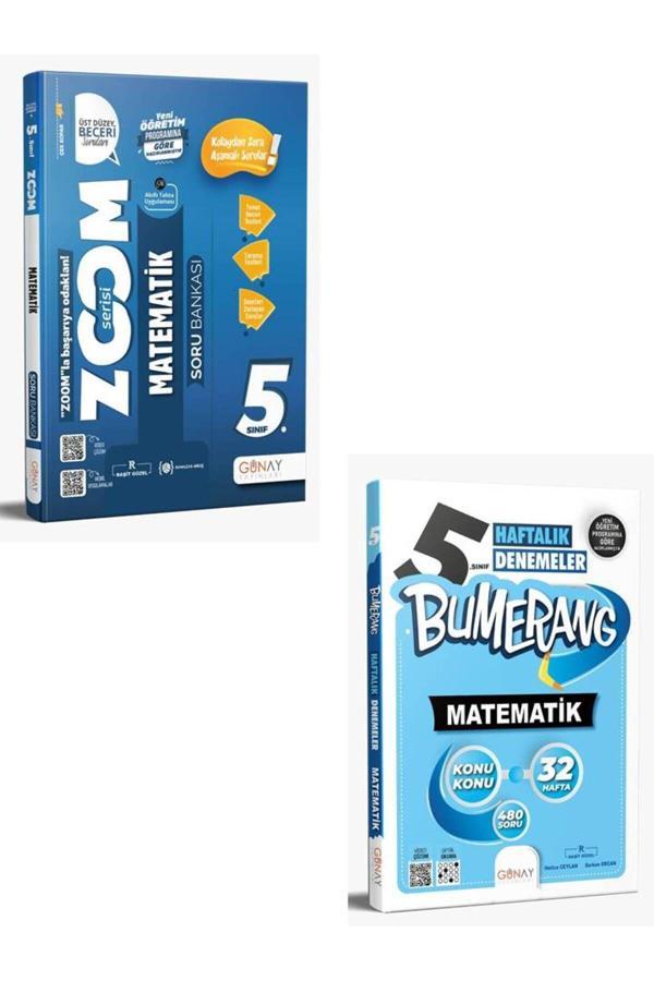 Günay Yayınları 5.Sınıf Zoom Serısı Matematık Soru Bankası + 5.Sınıf Bumerang 32 Haftalık Matematık Denemelerı - Günay Yayınları - Image 1