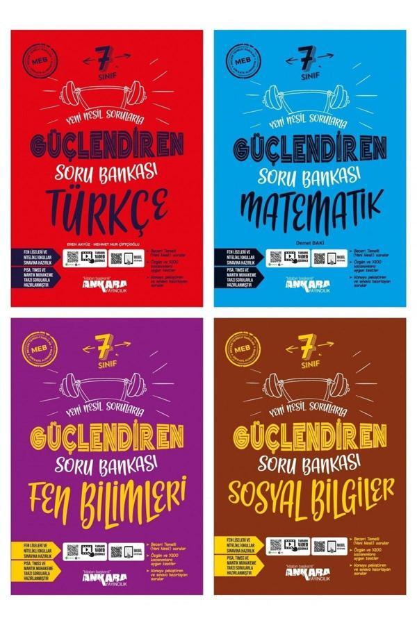 Ankara Yayıncılık 7. Sınıf 4'Lü Güçlendiren Soru Bankası Seti (Türkçe + Matematik + - Ankara Yayıncılık - Image 1