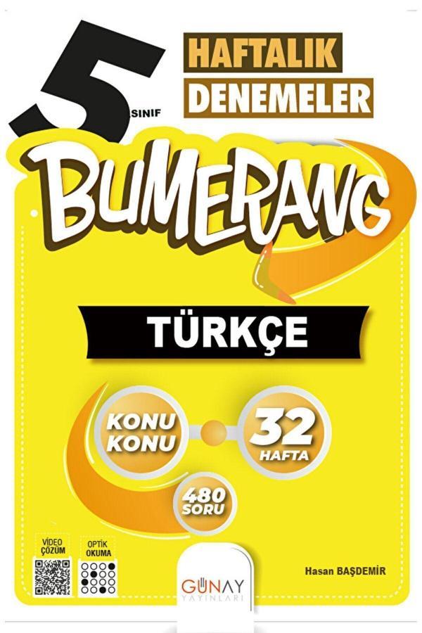 Günay Yayınları 5. Sınıf Bumerang 32 Haftalık Türkçe Denemeleri / Hasan Başdemir / 9786258331035 - Günay Yayınları - Image 1