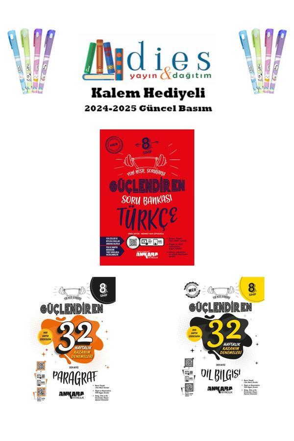 Ankara Yayıncılık Ankara Yay. Güçlendiren 8. Sınıf Türkçe Sb. + Dil Bilgisi (32 Haftalık) + Paragraf (32 Haftalık) Set - Ankara Yayıncılık - Image 1